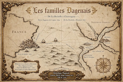 Les familles Dagenais de La Rochelle à Châteauguay, parcours historique et généalogique de Pierre Dagenais dit Lépine