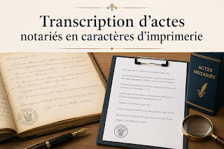 Transcription des actes notariés anciens en caractères d'imprimerie